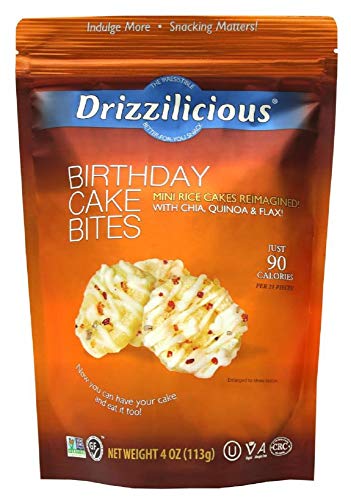 Drizzilicious Birthday Cake Snacks - 4 oz (Pack of 3) | Delicious Chocolate Covered Treats for Parties, Gifts & Celebrations