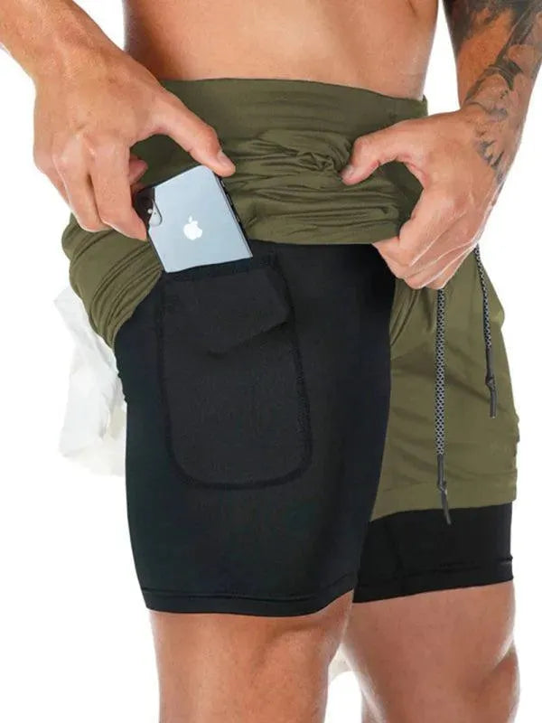 2-Piece Men's Gym Shorts - Breathable Workout Shorts for Running & Training - Perfect for Gym, Jogging & Active Lifestyle