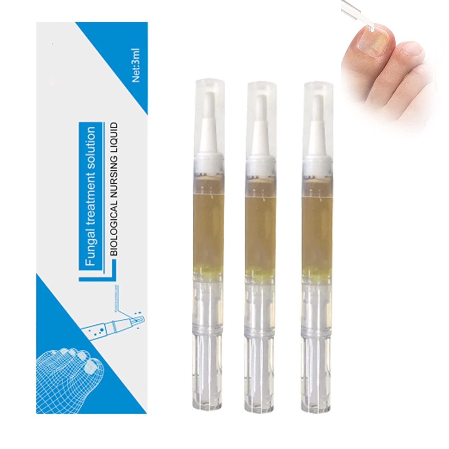 Okita Nail Fungus Treatment Pen - 3 Pack for Toenail & Fingernail Fungus Relief - Anti-Fungal Nail Repair Pen for Fast Healing - Perfect for Athletes, Swimmers & Pedicure Lovers