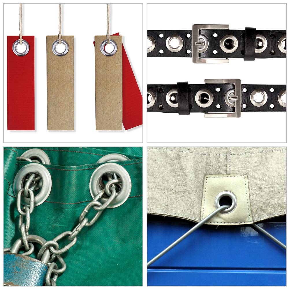Qtopun 100 Sets 1/4 Inch Grommet Eyelet Kit with 3-Piece Installation Tool & Storage Box - Perfect for DIY Crafts, Leatherworking, Fabric Projects and Home Repairs