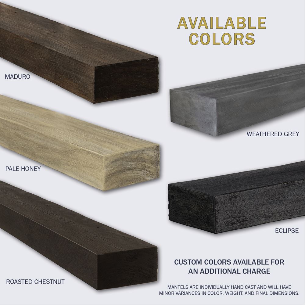 Lexington Hearth Faux Wood Beam Mantel Shelf - Rustic Concrete Fireplace Mantel for Home Decor | Perfect for Living Room, Bedroom & Farmhouse Style Interiors