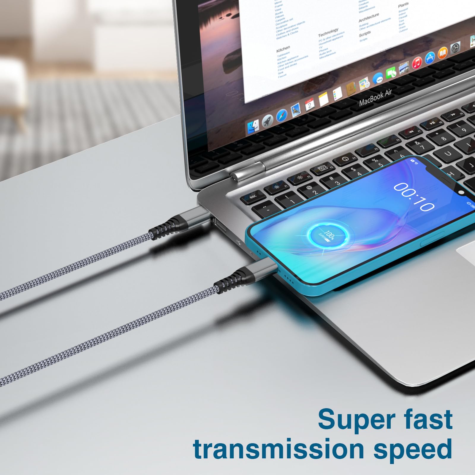 2-Pack MFi Certified USB C to Lightning Cable 1M Fast Charging Cord for iPhone 14/13/12/11 Pro Max/X/XR/XS/8 Plus, iPad & AirPods Pro - Durable Charger for Home, Office & Travel