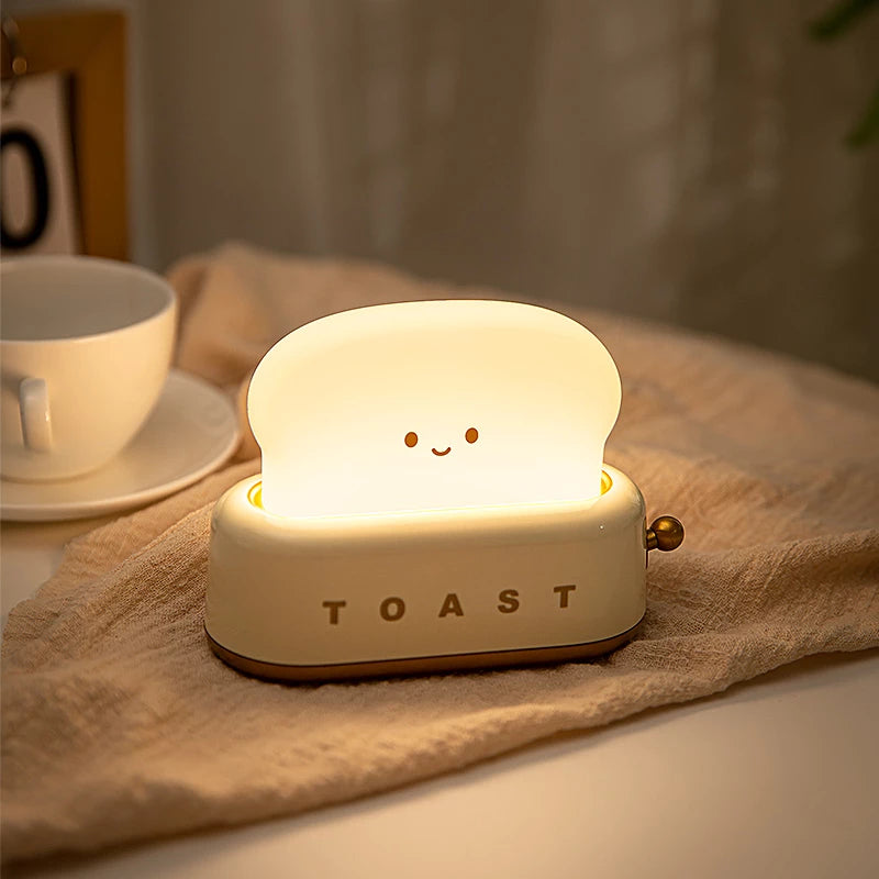 Cute Kawaii Toaster Night Light for Kids - Soft Glow LED Nightlight for Bedroom, Nursery, or Dorm - Perfect Gift for Girls & Boys