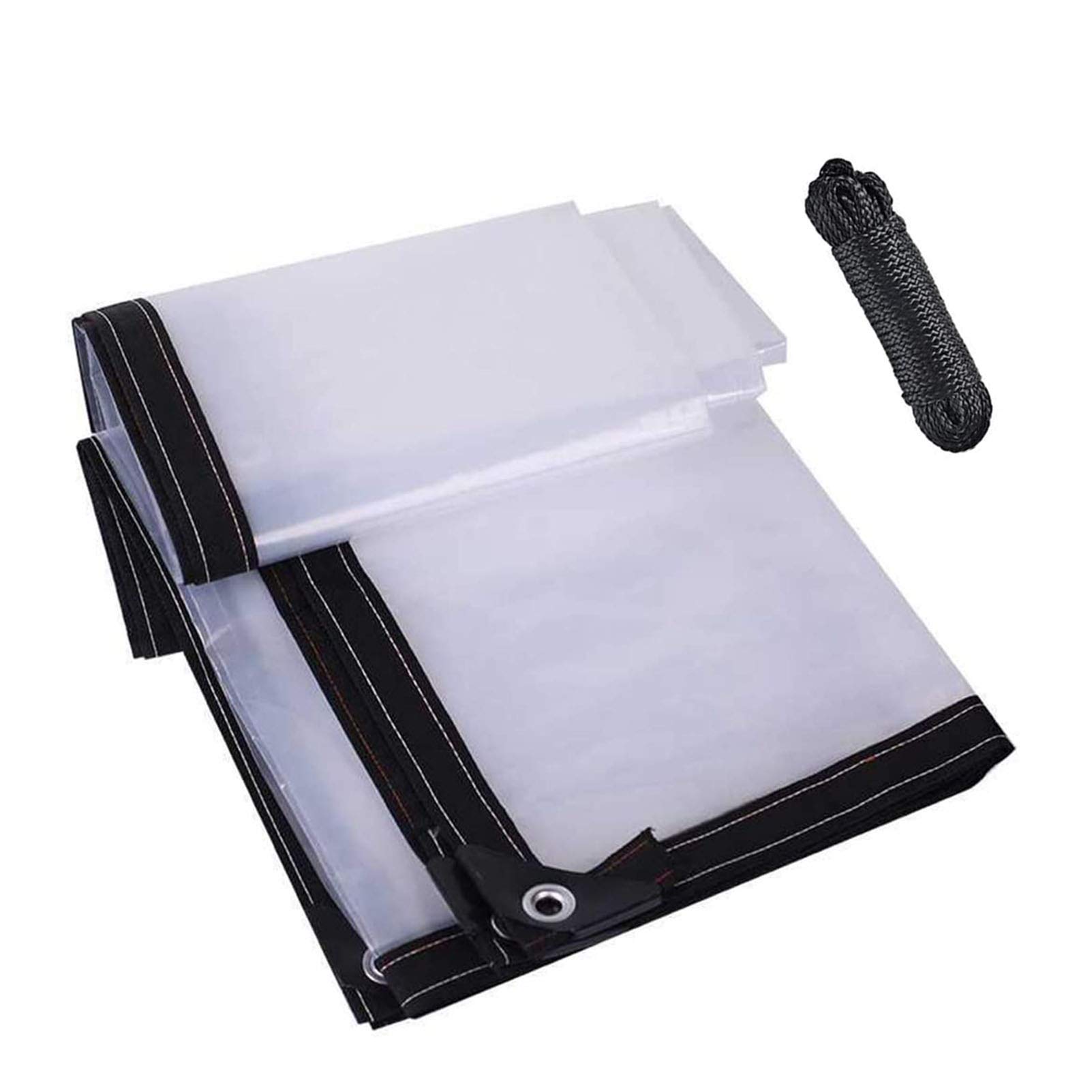 16x20ft Clear Waterproof Tarp Cover - Heavy Duty PVC Transparent Plastic Tarpaulin Sheet for Rainproof Protection | Ideal for Greenhouses, Patios, Garden Sheds & Outdoor Enclosures