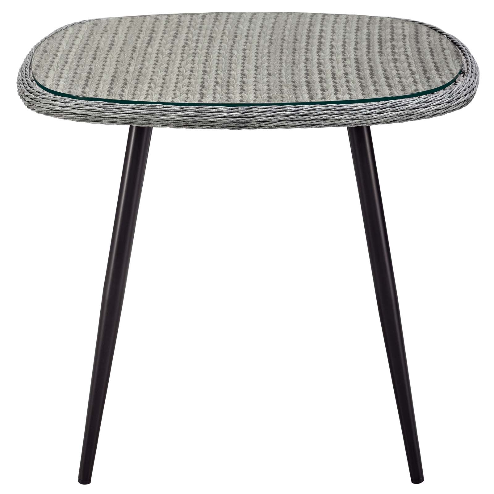 Endeavor 36 Inch Outdoor Patio Wicker Rattan Dining Table - Weather-Resistant Round Table for Garden, Poolside & Backyard Dining