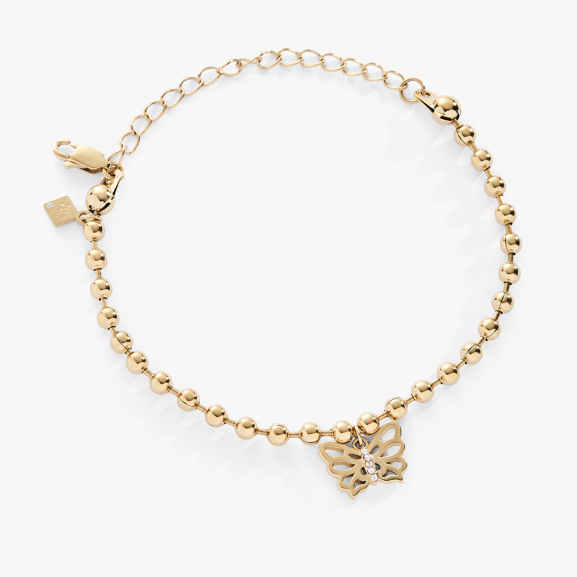Butterfly Ball Chain Bracelet for Women - Dainty Gold Silver Adjustable Charm Bangle | Perfect for Everyday Wear, Gifts & Special Occasions
