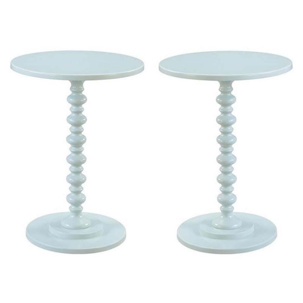 Home Square Palm Beach Spindle Side Table Set of 2 - Green Wood Finish End Tables for Living Room, Bedroom or Patio Decor