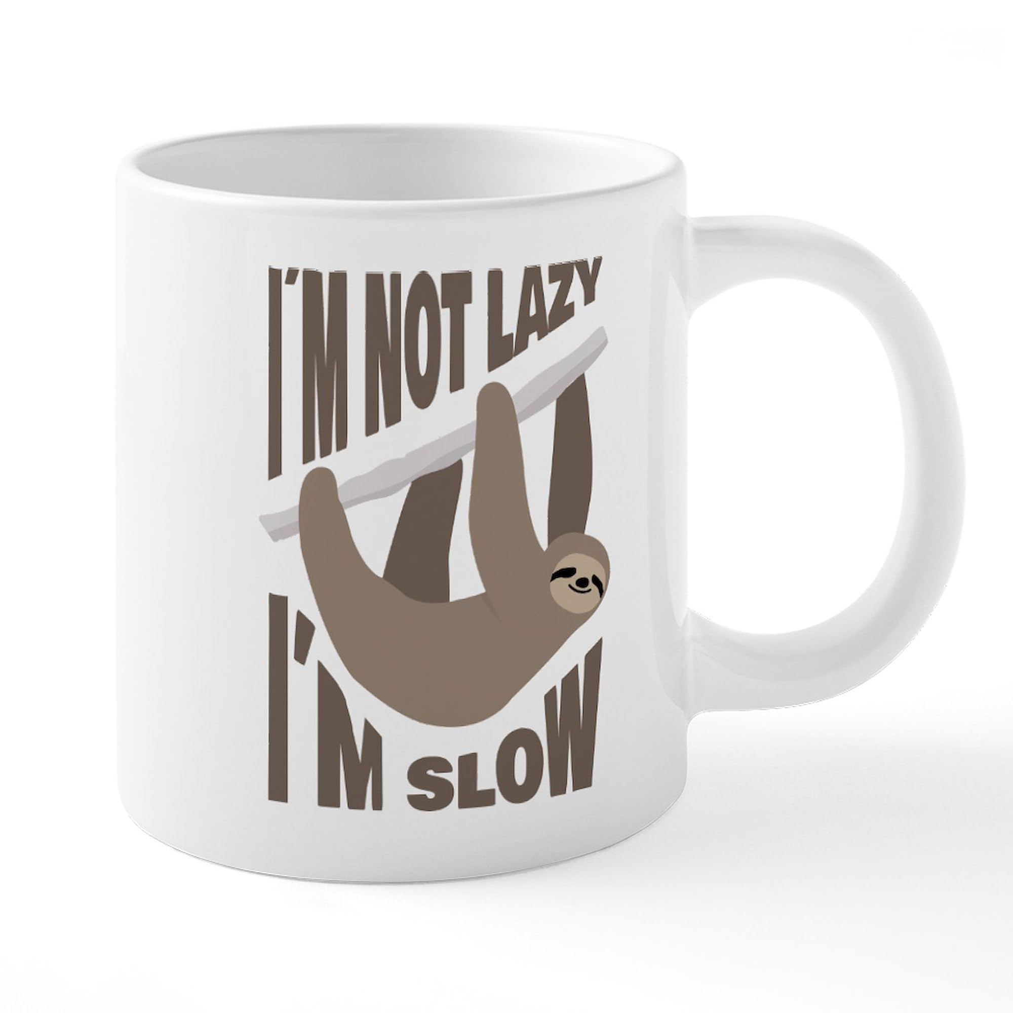 Funny 'I'm Not Lazy I'm Slow' 20oz Ceramic Coffee Mega Mug by CafePress - Perfect for Office Humor, Gift for Coffee Lovers & Slow Morning Relaxation