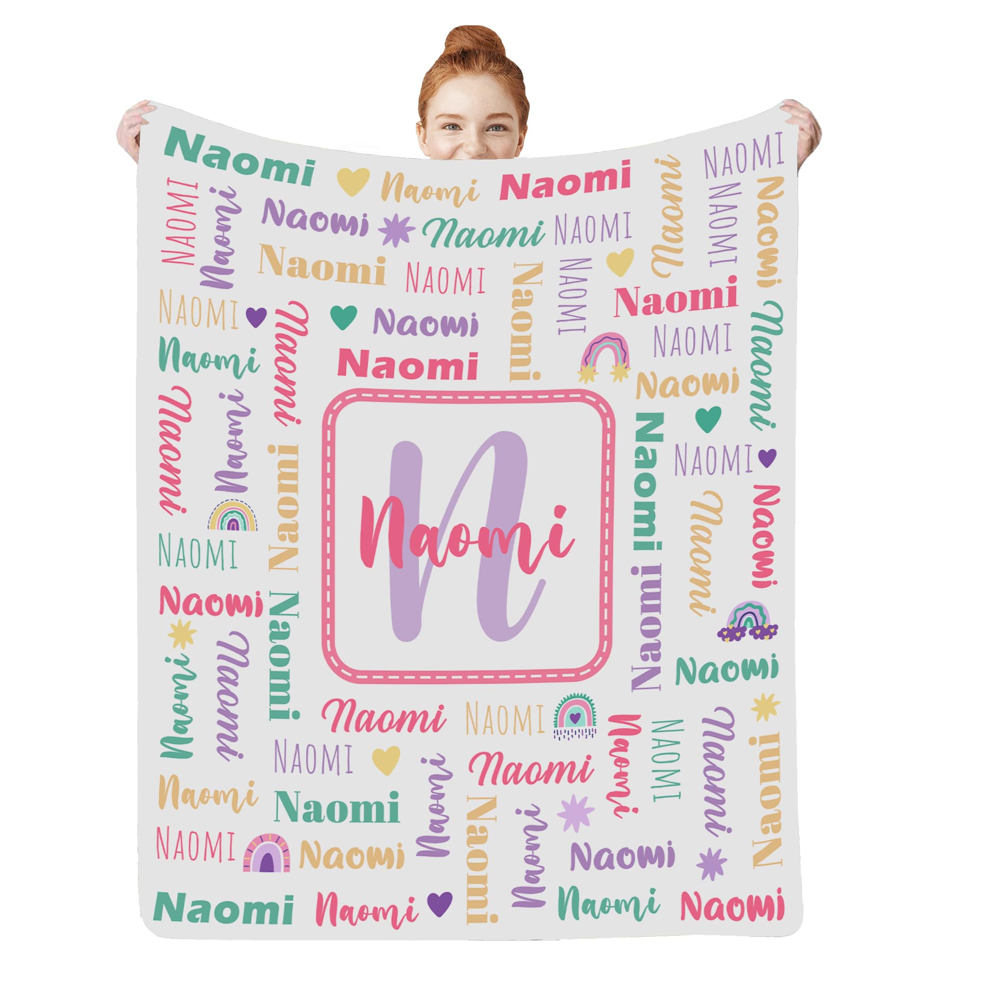 Personalized Baby Blankets for Boys & Girls - Custom Name Throw Blankets for Kids & Adults - 30
