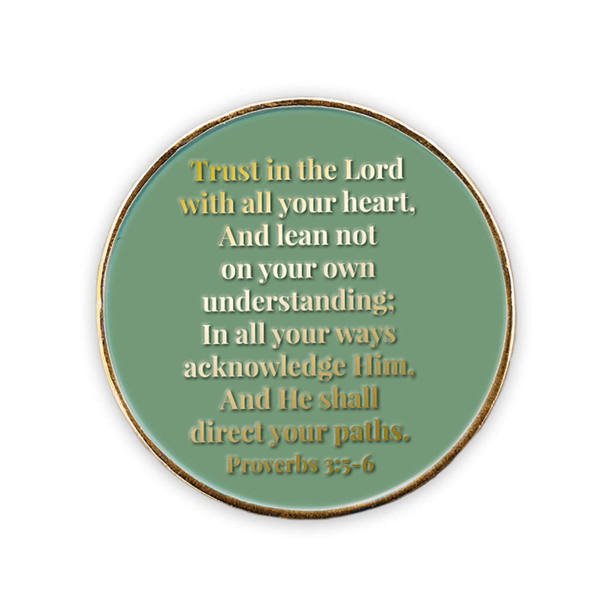 Bulk Pack of 10 Love of Jesus Religious Challenge Coins - Gold Rimmed Bible Verse Faith Tokens (Proverbs 3:5-6) - Inspirational God Gifts for Christian Men - Perfect for Church Events, Bible Study Groups & Faith-Based Encouragement