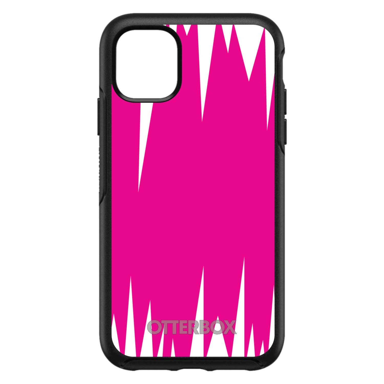 DistinctInk iPhone 12 Pro MAX Case (6.7 Inch) - Shockproof Protective Phone Cover with Neon Pink & White Spikes Design - Durable Replacement for OtterBox Symmetry - Perfect for Work, Gym & Outdoor Activities
