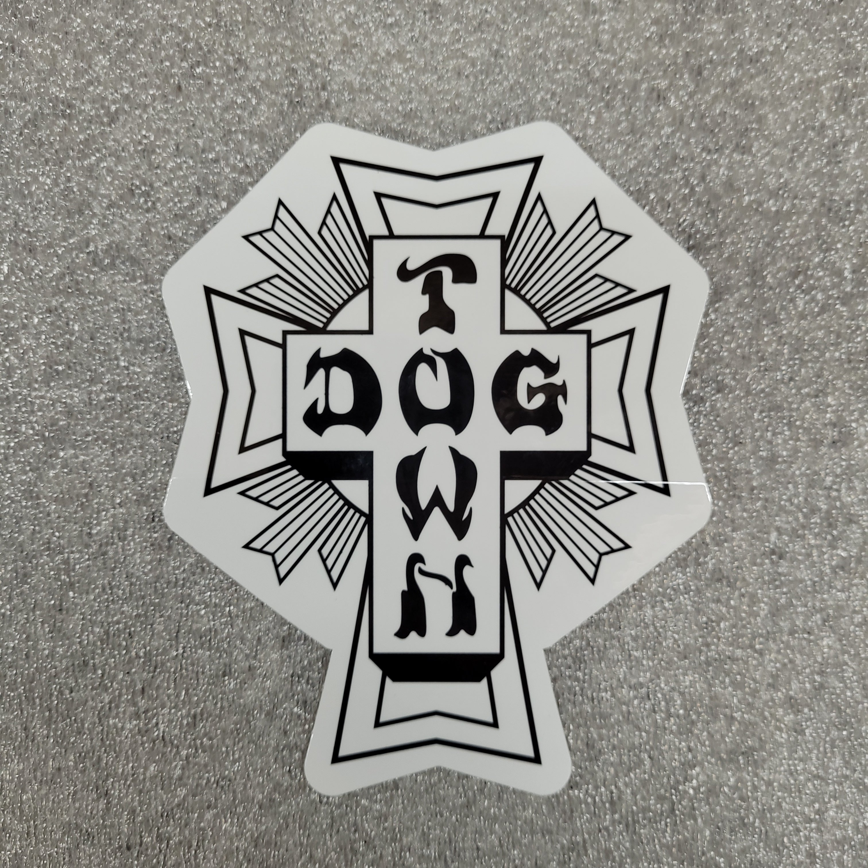 Dogtown Cross Sticker - Black and White 5.5 Inch Decal - Perfect for Laptops, Cars, Skateboards & DIY Projects