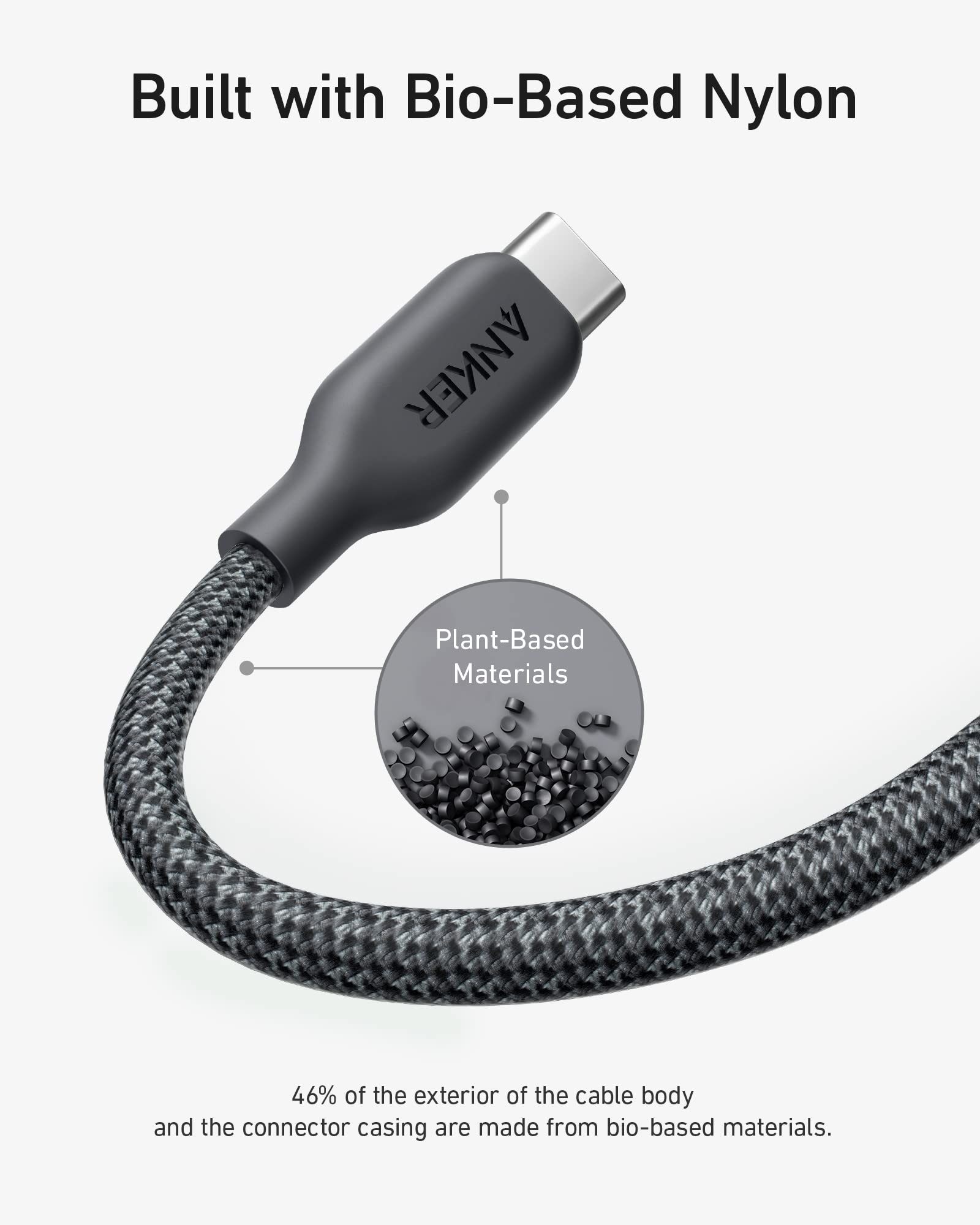 Anker USB-C to Lightning Cable 10ft - Durable 541 Bio-Nylon Fast Charging Cord (Phantom Black) | 20,000mAh Portable Power Bank with Prime Charging - Perfect for iPhone, iPad, Travel & Emergency Power Backup