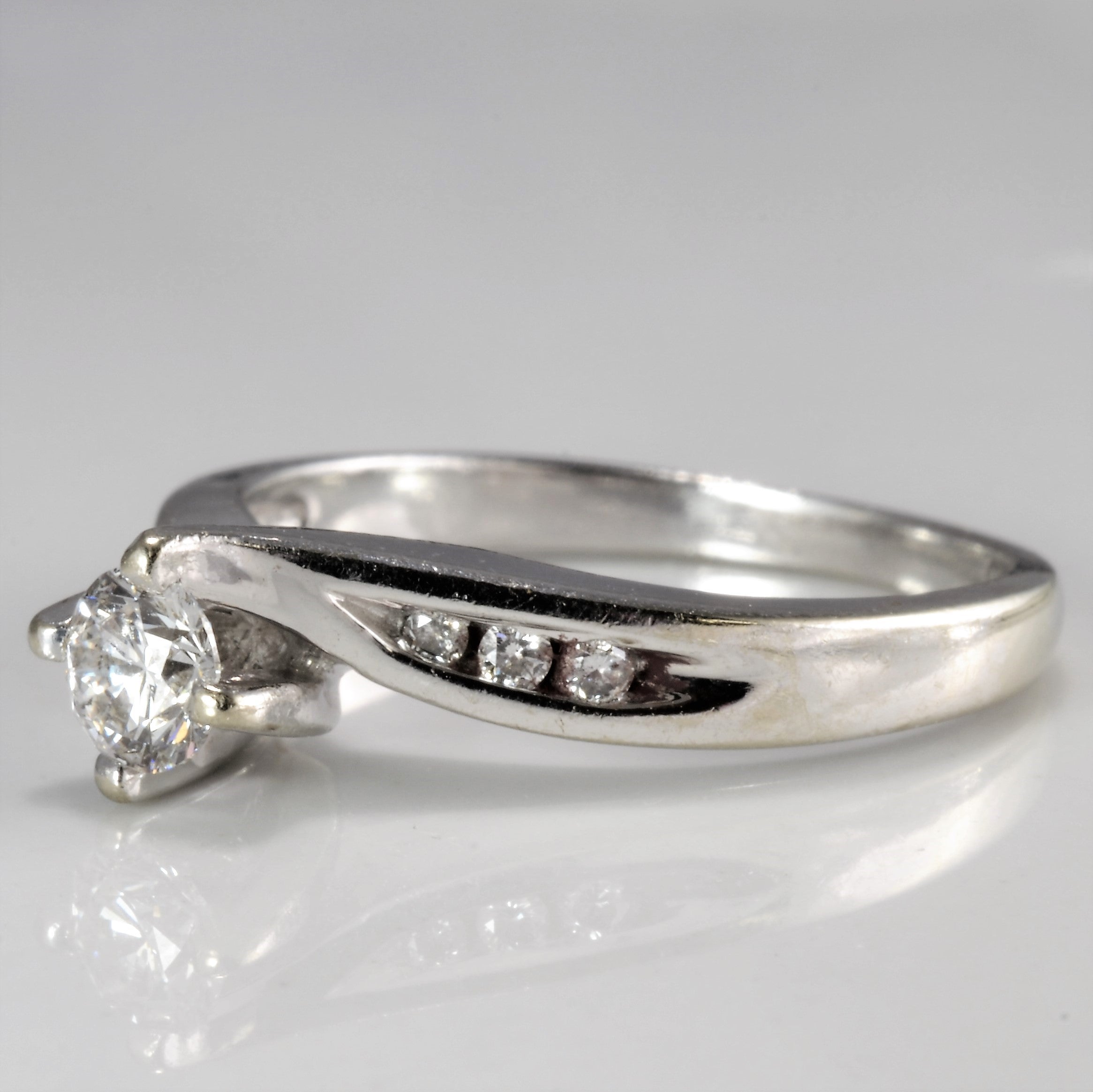 0.28 Carat Diamond Engagement Ring for Women - I1 Clarity, Size 5.5, Elegant Bypass Setting - Perfect for Proposals, Anniversaries & Romantic Occasions