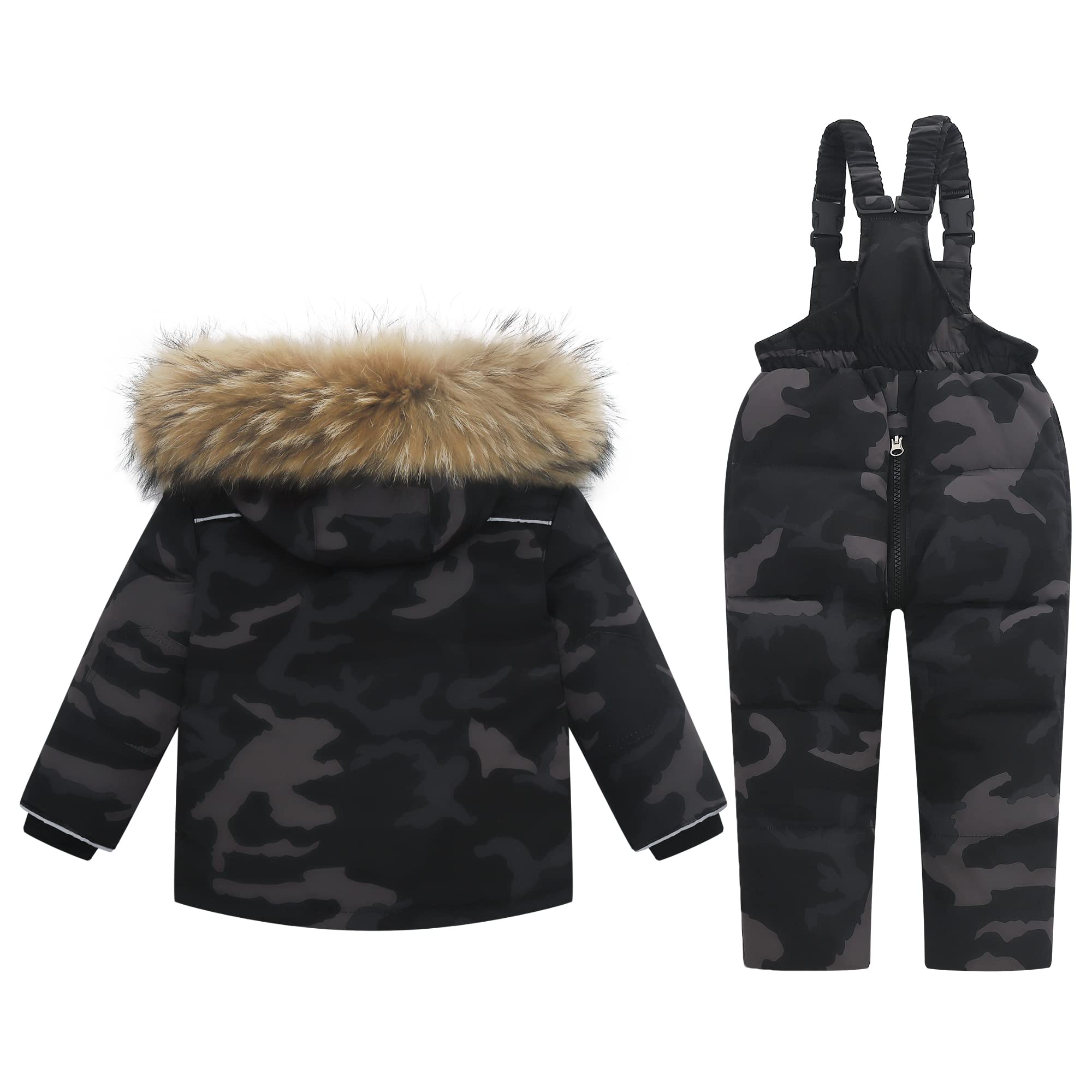 Kids 2-Piece Snowsuit for Toddlers - Winter Jacket & Bib Pants Set for Boys & Girls (4-6 Years, Black) - Perfect for Skiing, Snow Play & Cold Weather Outdoor Activities