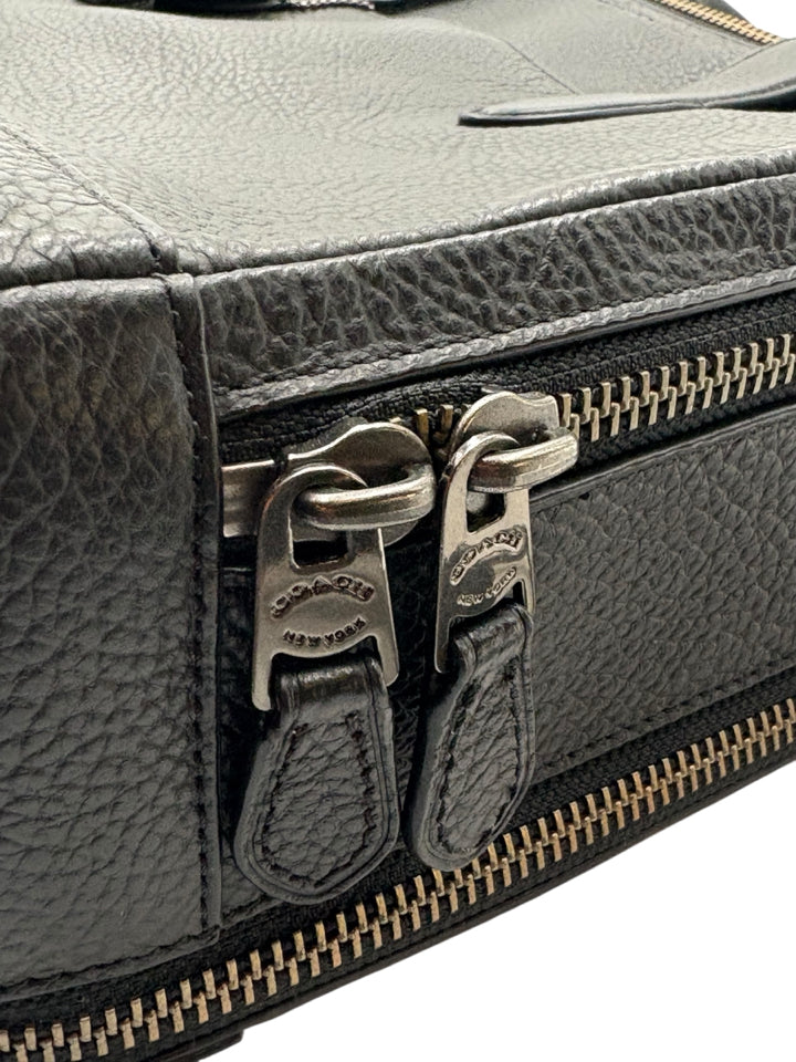 Coach Hampton Leather Day Briefcase for Men & Women | Premium Genuine Leather Work Bag | Professional Office Briefcase, Business Travel & Commuting