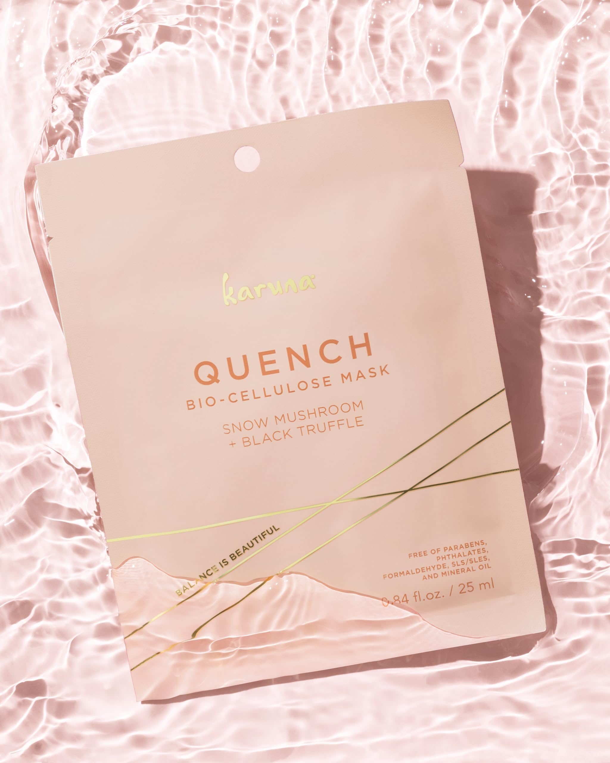 Karuna Skin - QUENCH Biocellulose Hydrating Face Mask for Dry & Dull Skin - Cooling & Rejuvenating Facial Sheet Mask with Black Truffle Extract - Reduces Fine Lines & Wrinkles - 0.74 oz - Perfect for Spa Night, Self-Care Routine & Post-Travel Skin Recovery