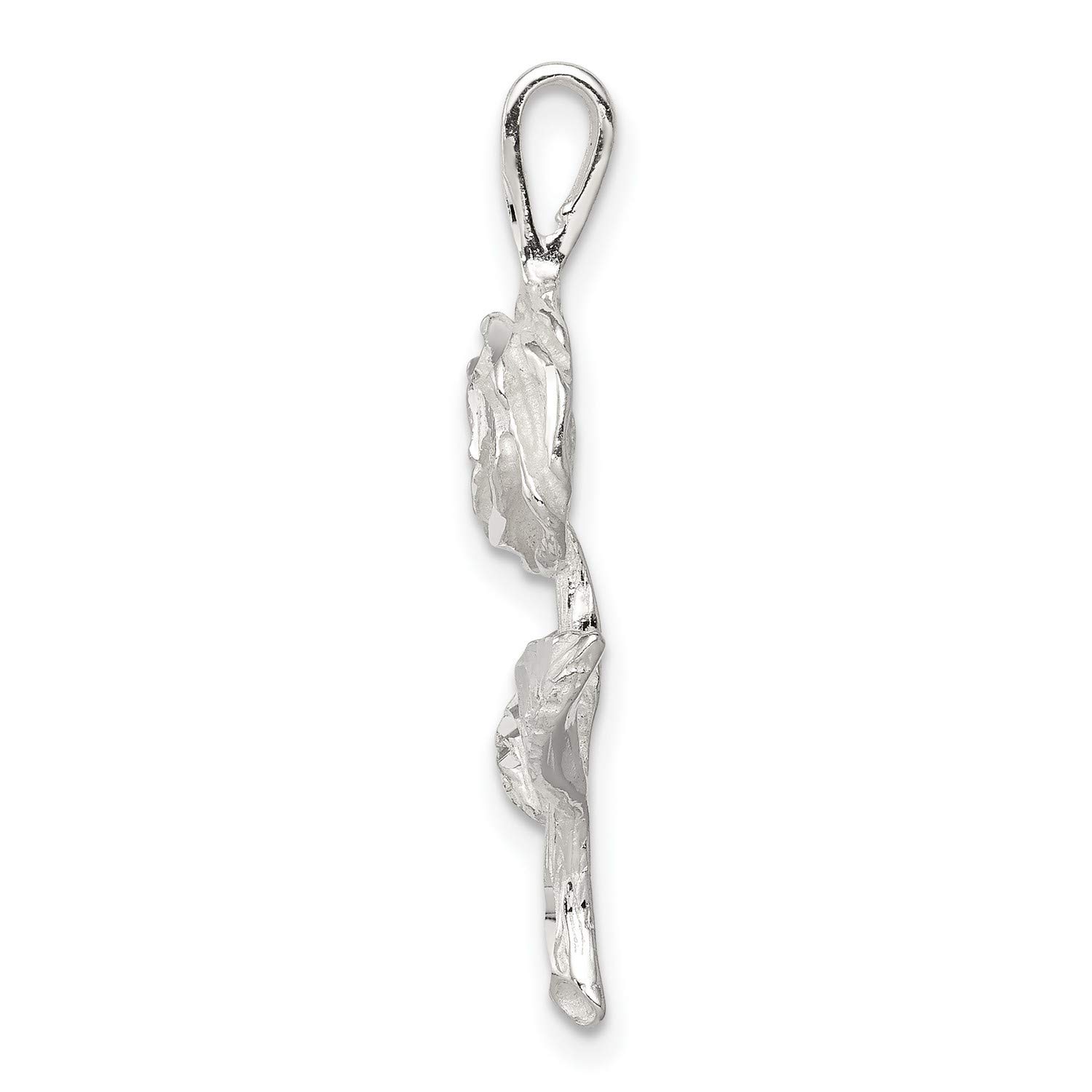 925 Sterling Silver Rose Pendant Necklace - 22mm x 9mm Elegant Floral Jewelry Gift for Women | Perfect for Valentine's Day, Anniversary & Romantic Occasions