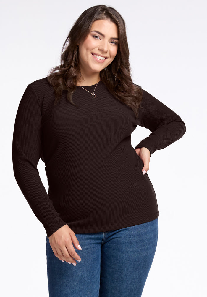 Hadley Ribbed Crew Neck Sweater - Women's Casual Knit Pullover for Fall & Winter | Cozy Office Wear & Weekend Outfits