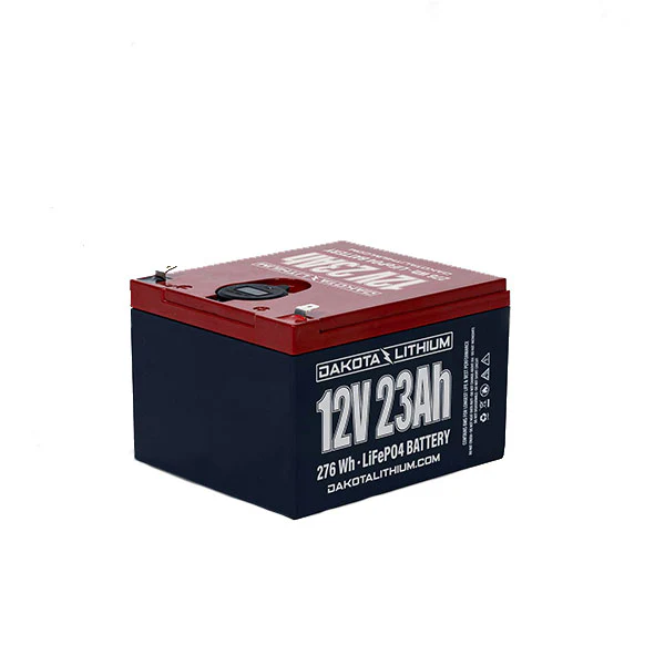 12V 23Ah Rechargeable Lithium Battery with Dual USB Ports & Voltmeter - Perfect for Solar Power Systems, Electric Scooters, and Marine Applications
