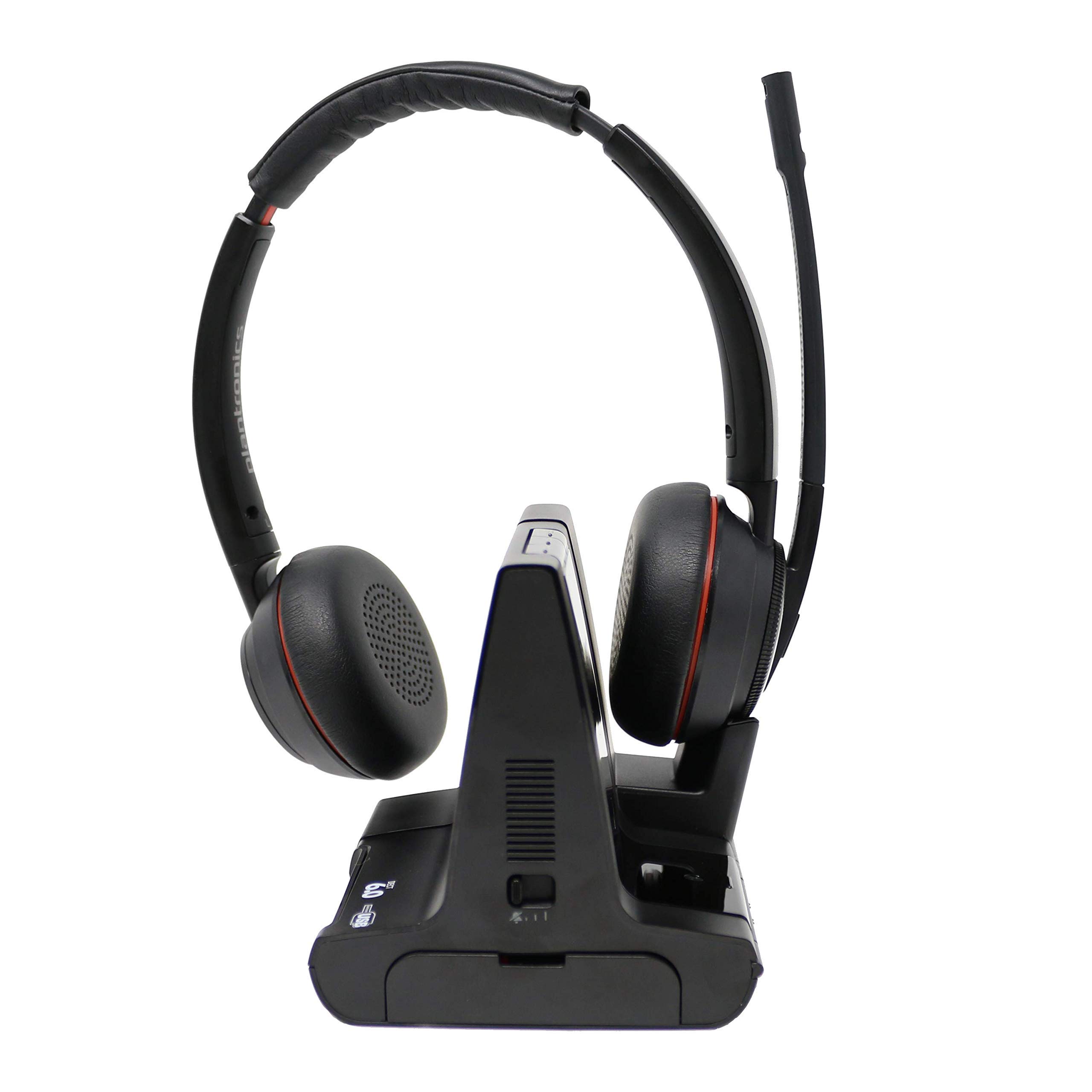 Plantronics SAVI 8200 Series W8220-M Wireless DECT Headset System - Certified for Skype for Business & Microsoft Teams | Noise-Canceling Office Headset for Professional Calls & Remote Work