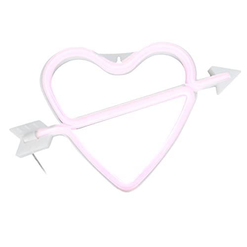 Romantic Pink Heart LED Neon Sign - USB Powered Wall Decor for Bedroom, Living Room, Spa, Wedding & Birthday Party - Safe LED Neon Light for Home Decoration & Event Lighting