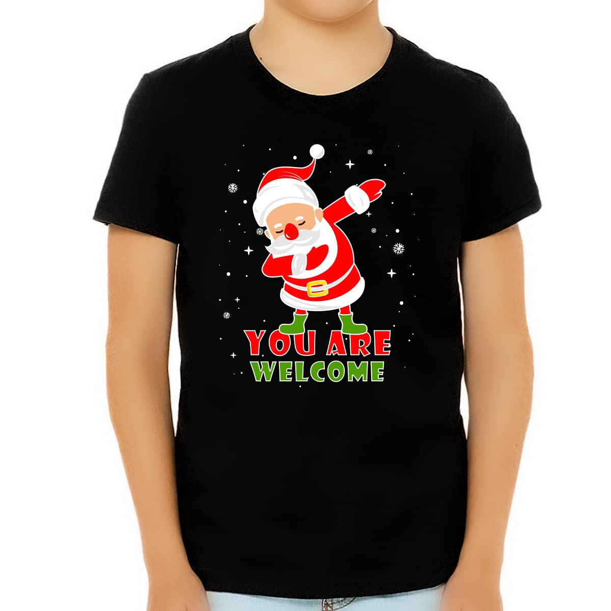 Funny Boys Christmas Shirt with Dabbing Santa - Holiday Family Matching T-Shirts for Kids | Perfect for Christmas Parties, Family Photos & Festive Gatherings