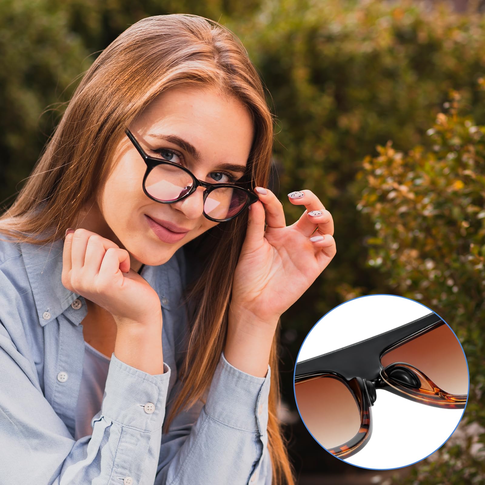 10 Pairs Black Silicone Non-Slip Eyeglass Nose Pads - Adhesive Replacement Nose Grips for Glasses & Sunglasses - Perfect for Comfort, Secure Fit and All-Day Wear