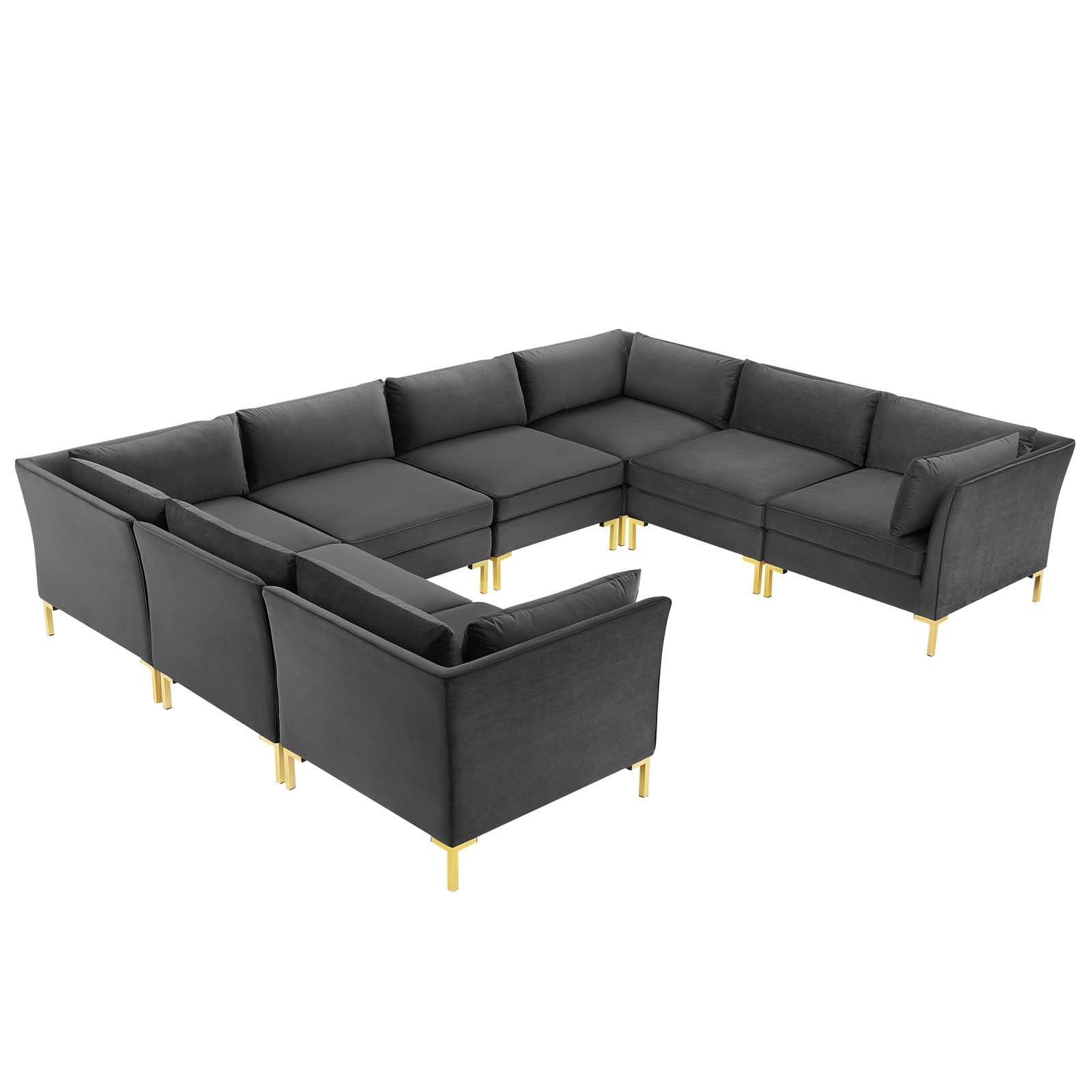 Ardent 8-Piece Performance Velvet Sectional Sofa Set - Modern L-Shaped Couch with Reversible Chaise for Living Room, Family Room & Home Theater Comfort