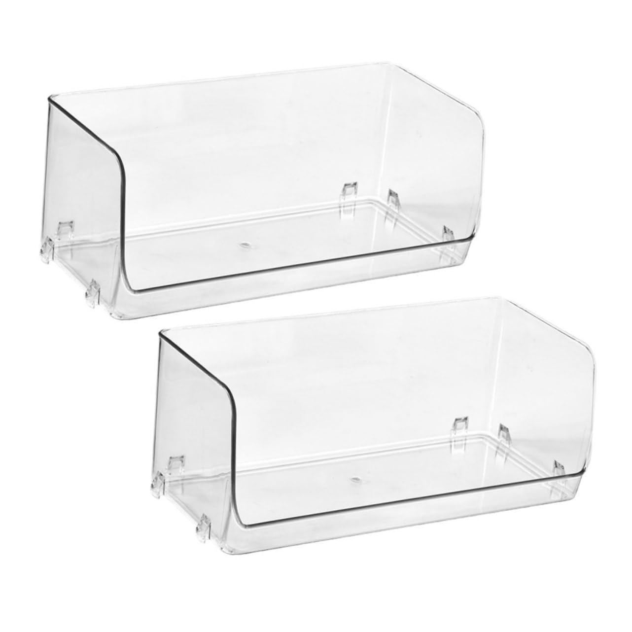 Stackable Desktop Cosmetic Storage Box with Handle - 2-Piece Makeup Organizer Set for Space Saving | Perfect for Vanity, Bathroom & Travel Organization