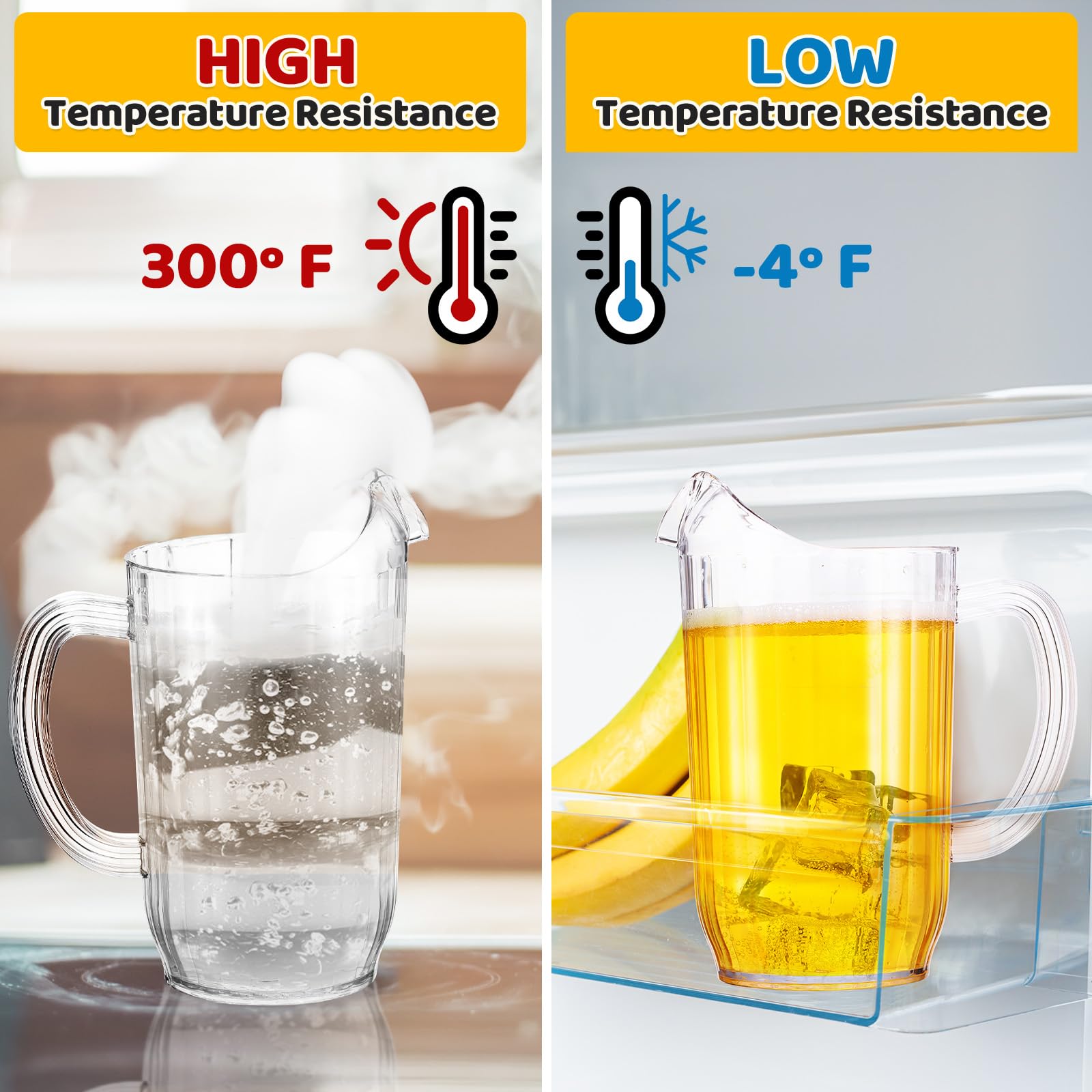 Mifoci 24 Pack 48oz Clear Acrylic Pitcher with Spout & Handle - Bulk Water Carafe for Fridge, Juice Dispenser - Perfect for Iced Tea, Lemonade, Sangria, Milk, Coffee & Homemade Drinks - Ideal for Restaurants, Parties, Catering & Home Use