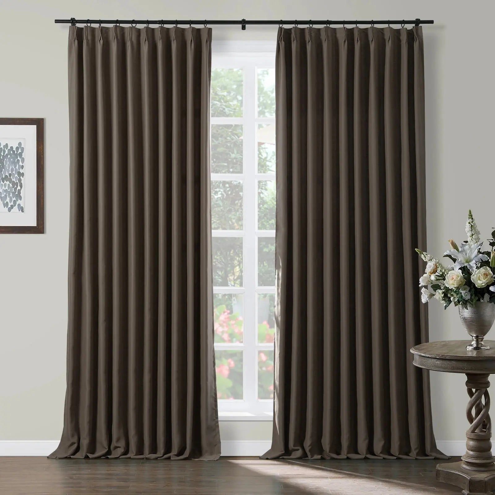 Blackout Pleated Curtains - 100% Light Blocking, Thermal Insulated for Bedroom & Living Room - Atlanta Home Decor