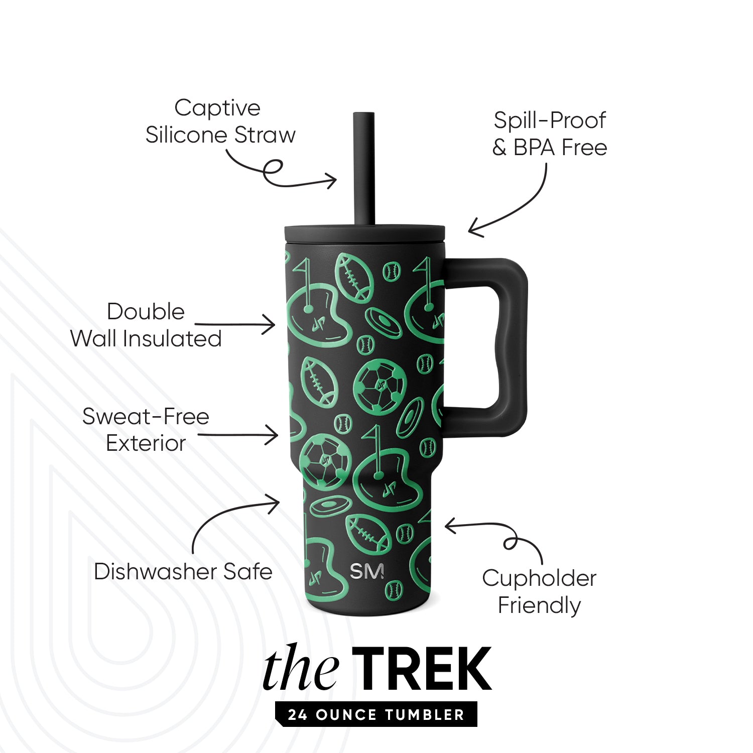 Dude Perfect Trek Tumbler - 20oz Insulated Stainless Steel Water Bottle with Lid & Straw - Perfect for Outdoor Adventures, Gym & School