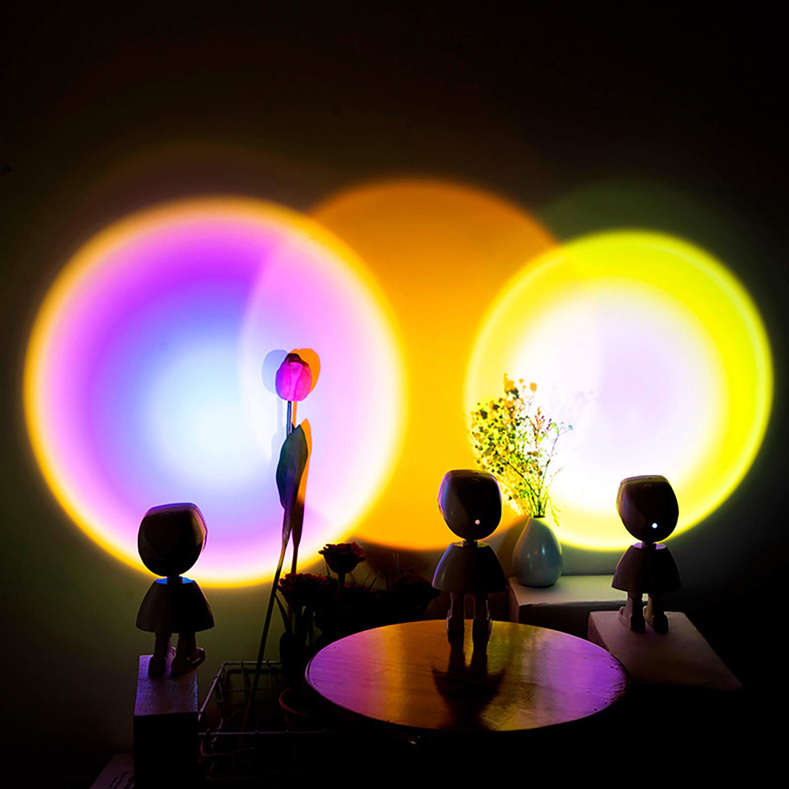 360° Rotating Astronaut Projection Lamp - USB Charging LED Night Light with Sunset & Rainbow Effects, Modern Floor Standing Lamp for Bedroom, Romantic Gift for Wedding, Birthday Party & Home Decor