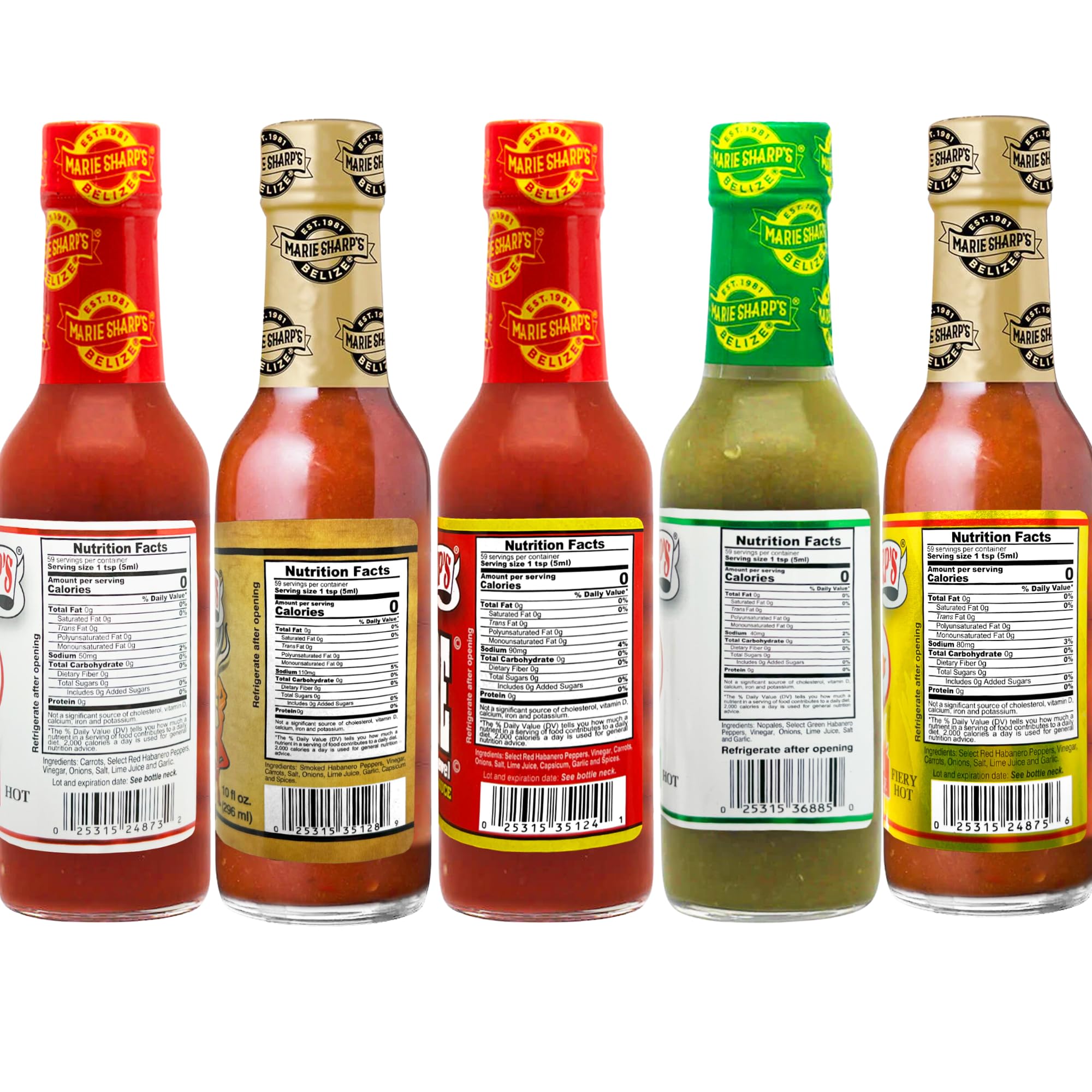Marie Sharp's Hot Sauce Variety Pack - 10 oz Bottles (3-Pack) | Belizean Habanero Pepper Sauce | Perfect for Tacos, Wings & BBQ | Gourmet Spicy Condiment Gift Set