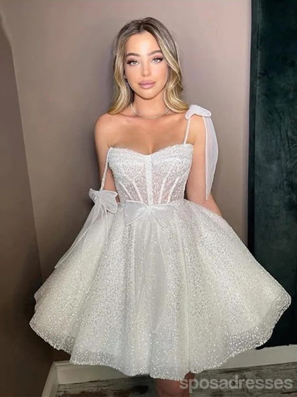 Sparkly A-Line Spaghetti Strap Short Homecoming Dress & Prom Dress - Elegant Party Gown for Dances, Formals, and Special Occasions - CM960