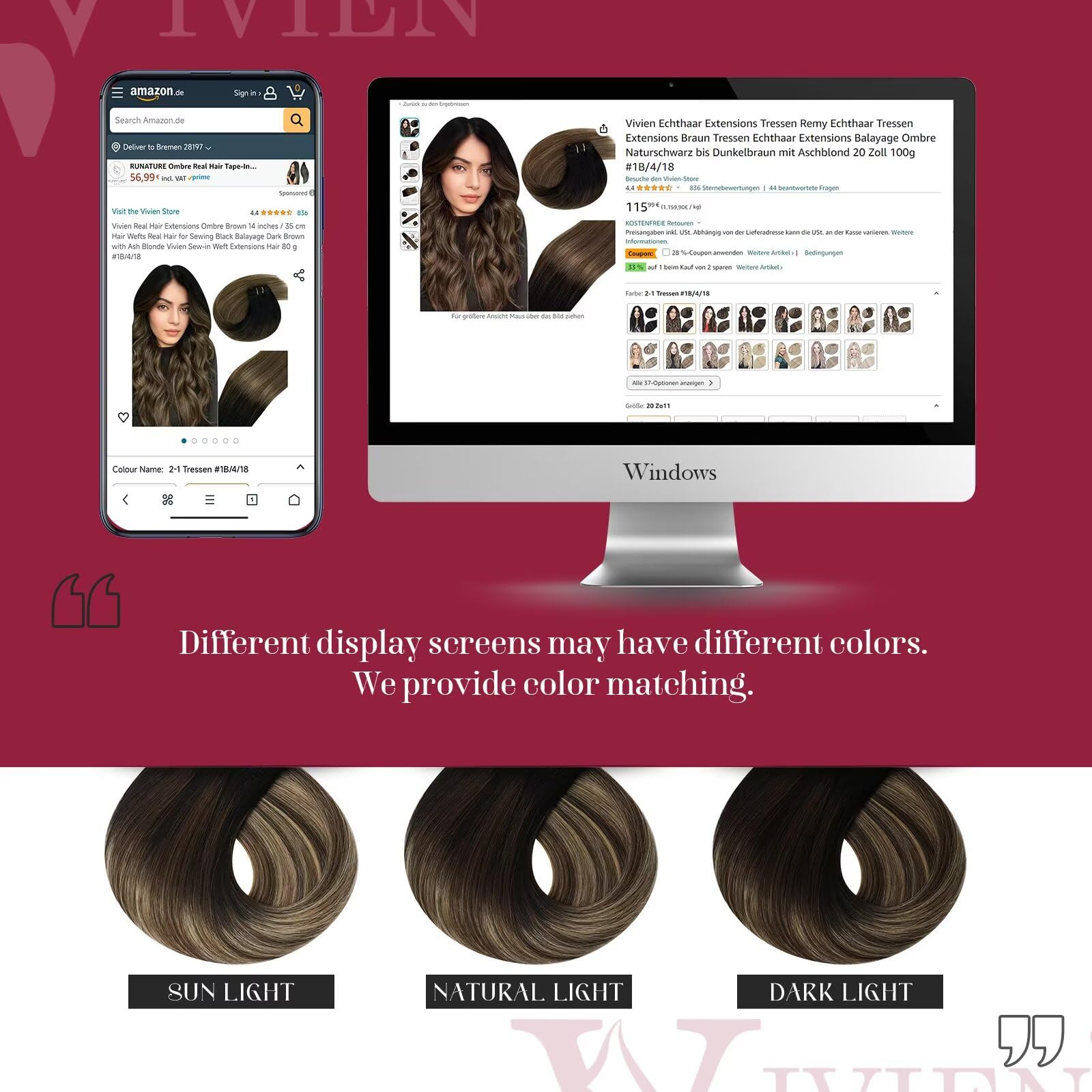 20 Inch Vivien Balayage Brown Human Hair Sew-in Extensions - 100G Remy Human Hair Weft Bundles (Natural Black to Brown with Ash Blonde) for Styling & Volume - Perfect for Parties, Weddings & Everyday Glamour