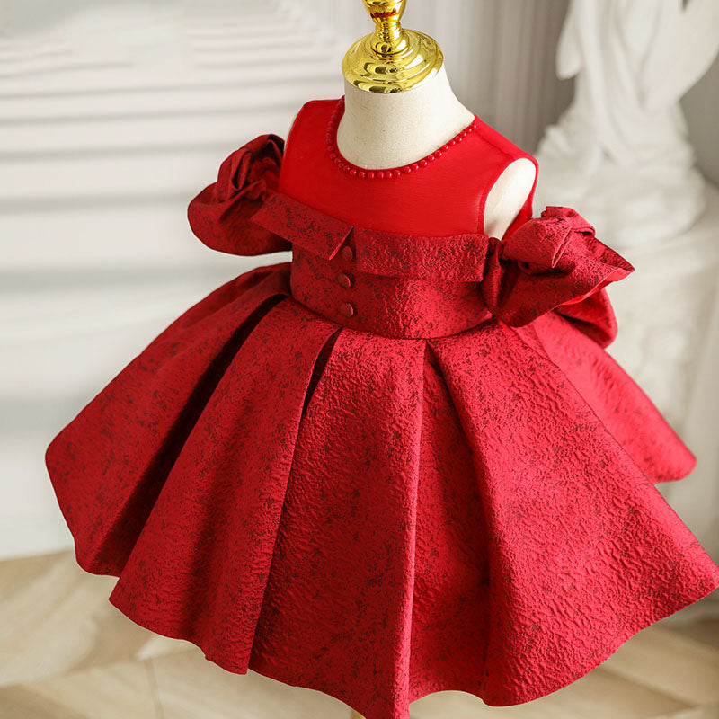 Adorable Red Princess Dress for Girls - Perfect for Weddings, Birthday Parties & Special Occasions | Elegant & Comfortable Formal Gown