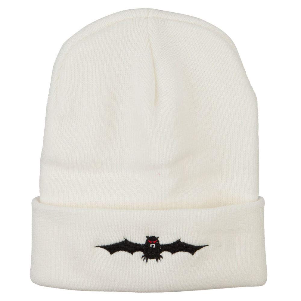 Halloween Bat Embroidered Long Beanie for Men & Women - Warm Winter Skull Cap with Cute Bat Design - Perfect for Halloween Costumes, Christmas Gifts & Cold Weather Fashion