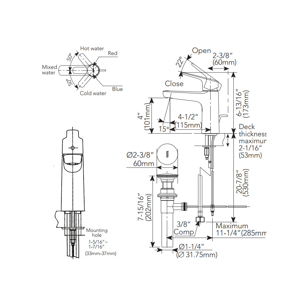 Premium Single Hole Bathroom Faucet - 7