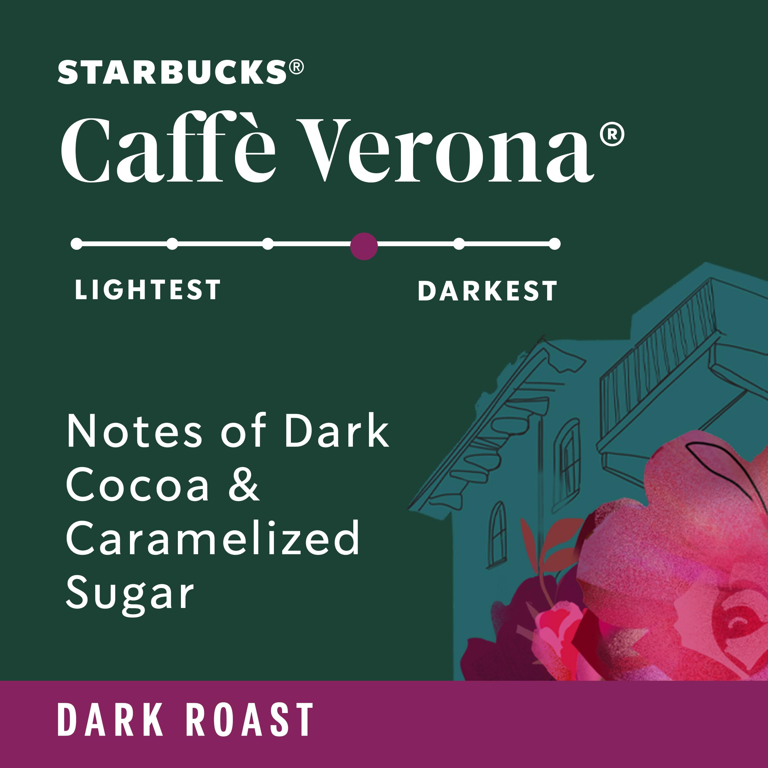 Starbucks K-Cup Coffee Pods - Dark Roast Caffè Verona 100% Arabica Coffee (32 Count) for Keurig Brewers | Perfect for Home, Office & Morning Energy Boost