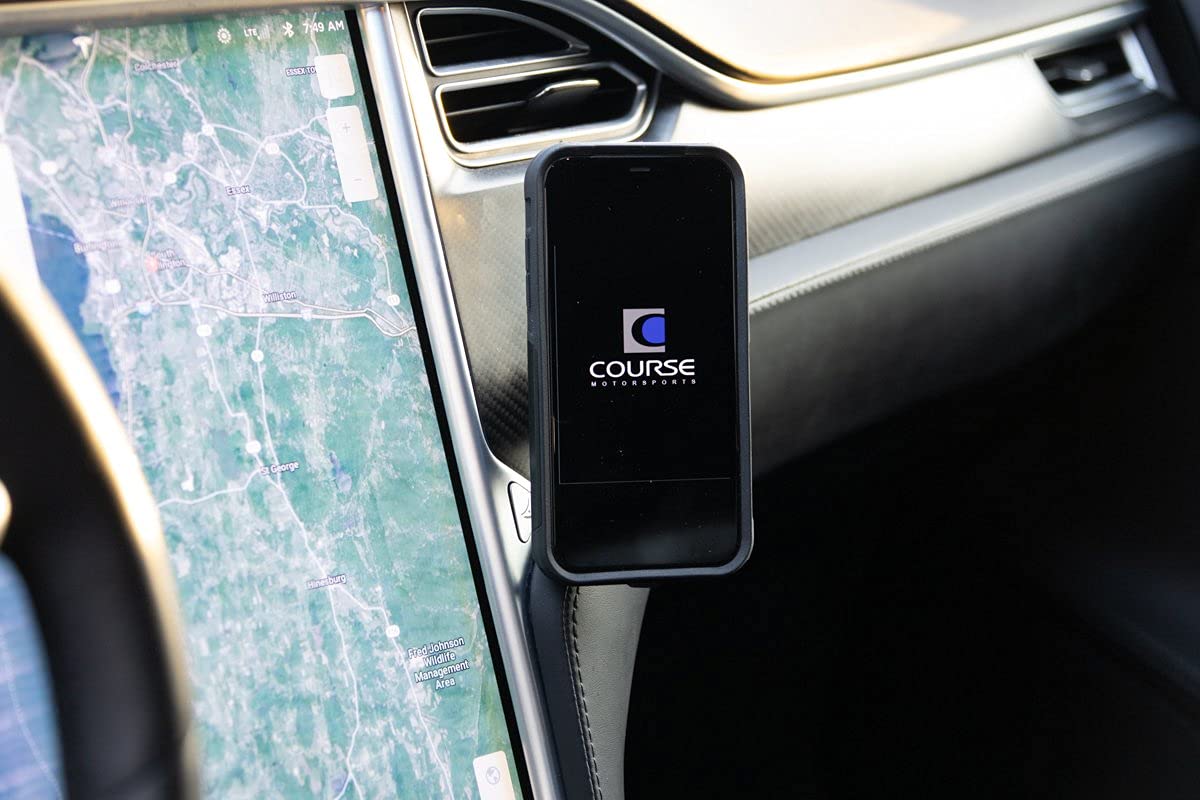 Course Motorsports DirectFit Wireless Charging Phone Mount for Tesla Model S (2012-2020) & X (2012+) - Auto-Grip Car Phone Holder with Fast Charging (Black) | Perfect for Hands-Free Navigation & Safe Driving
