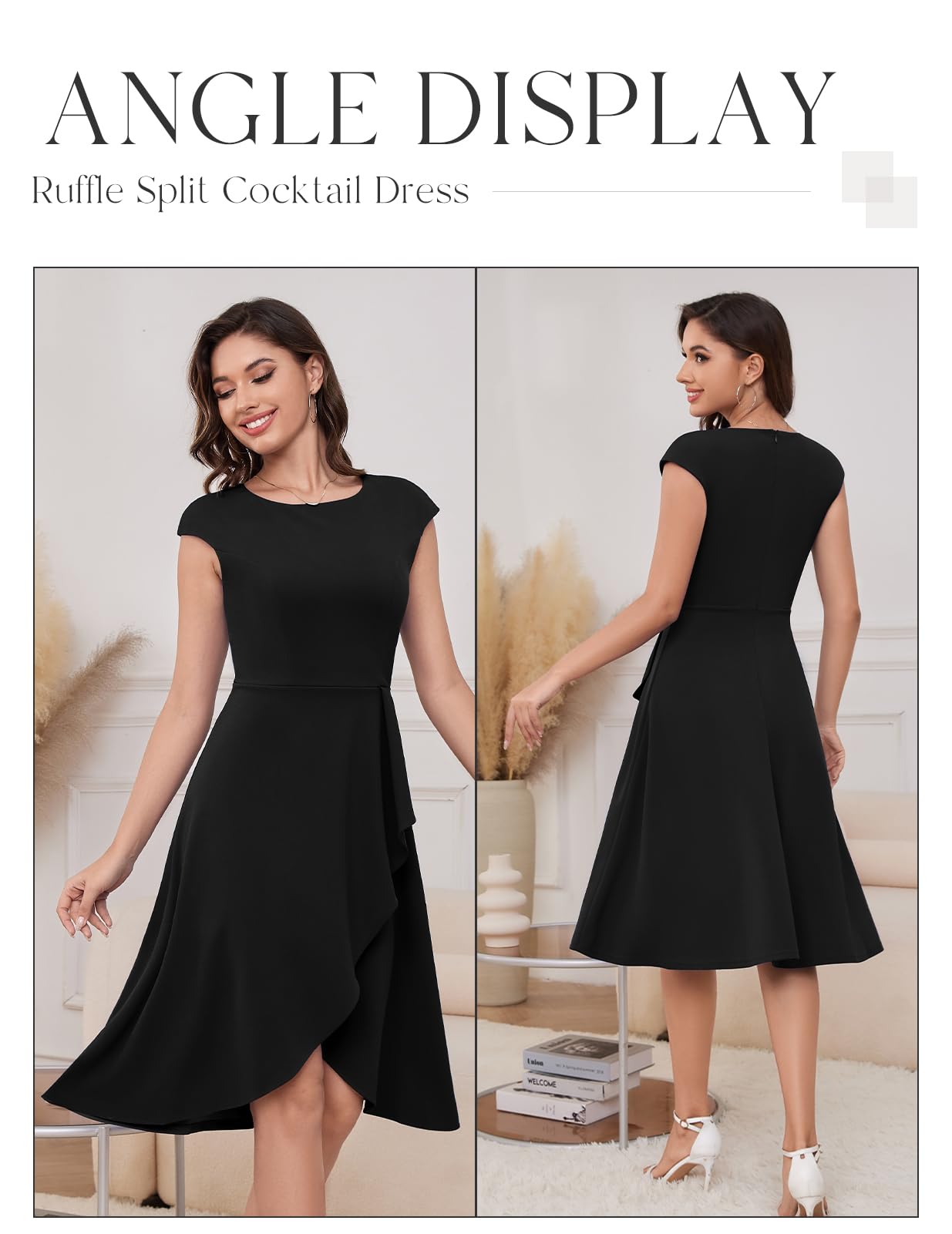 Elegant Bridesmaid & Wedding Guest Cocktail Dresses for Women 2025 - Short Sleeve Spring Summer Midi Dress for Parties, Receptions & Special Occasions