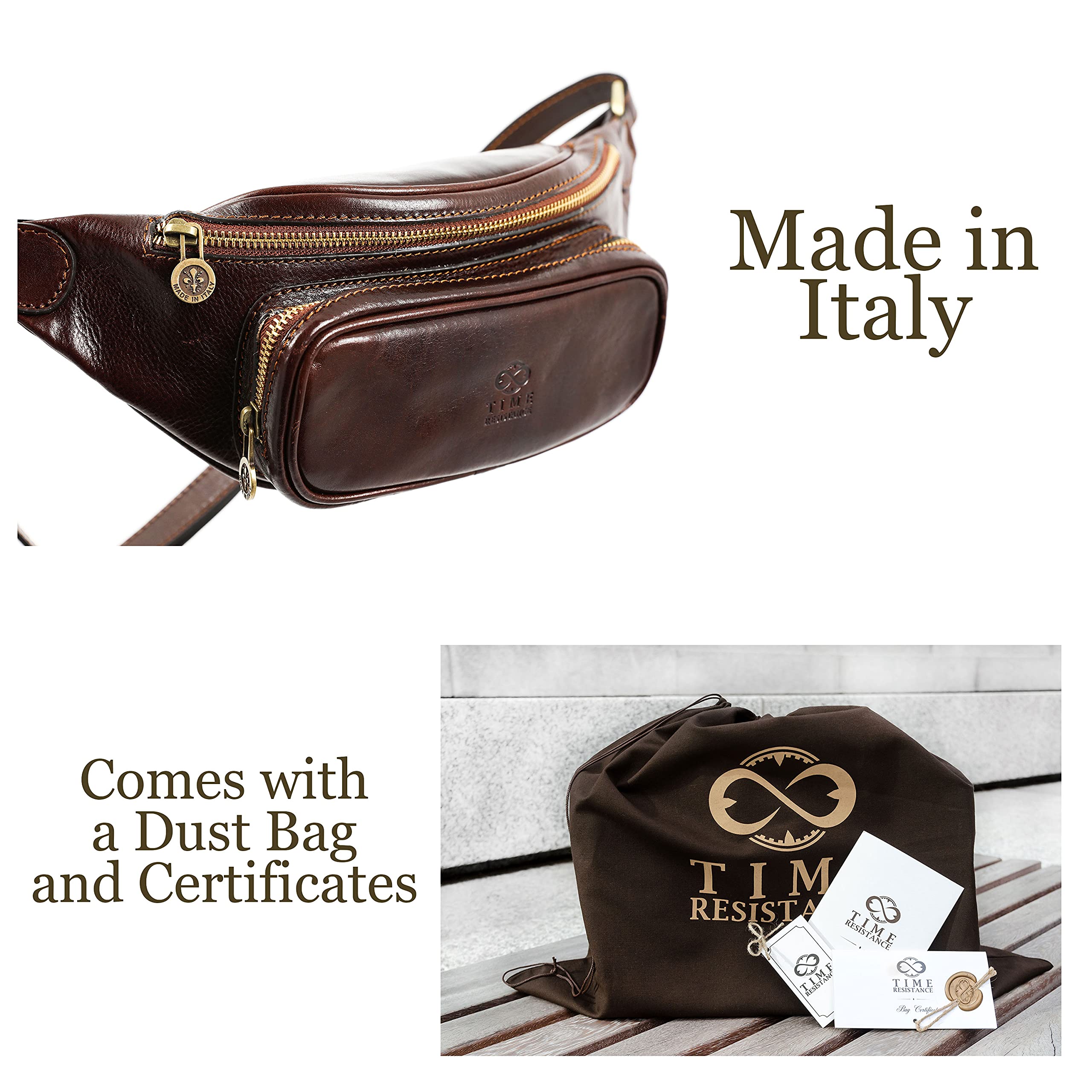 Premium Italian Leather Waist Pack - Handmade Genuine Leather Fanny Pack for Men & Women | Durable Belt Bag for Travel, Hiking, Running & Everyday Use