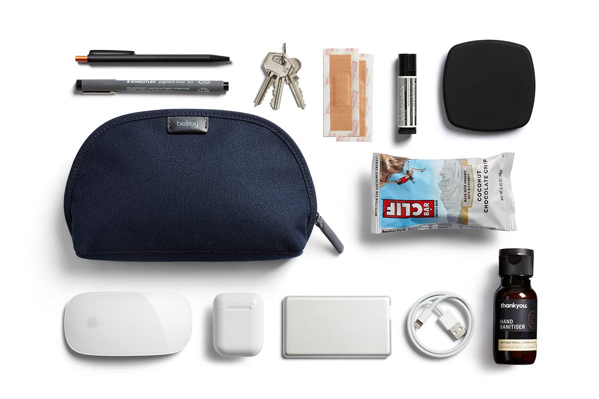 Bellroy Classic Pouch - Premium Leather & Woven Fabric Organizer for Pens, Cables, Cosmetics & Personal Items | Perfect for Travel, Office & Everyday Carry Essentials