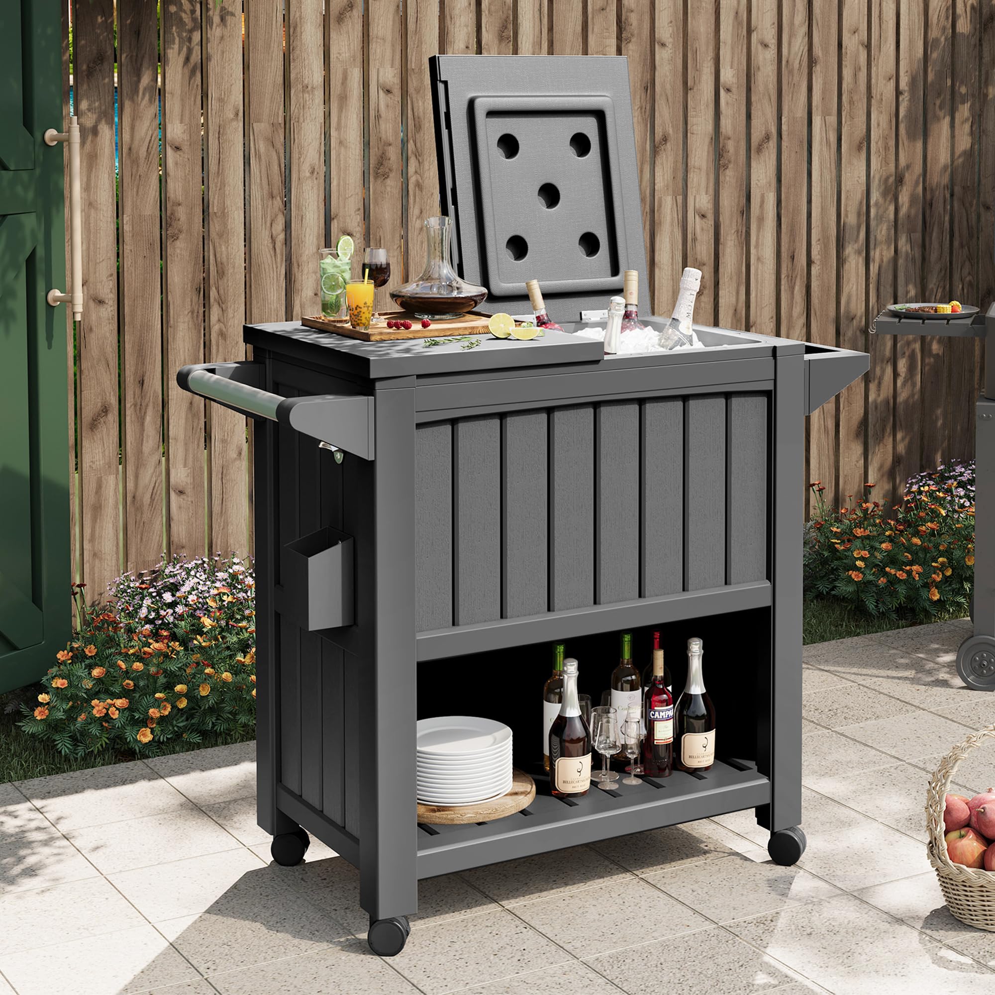 85 Quart Rolling Cooler with Wheels - Large Party Ice Cooler with Handle for Outdoor Drinks & Beverages - Perfect for BBQs, Camping, Beach Parties & Tailgating