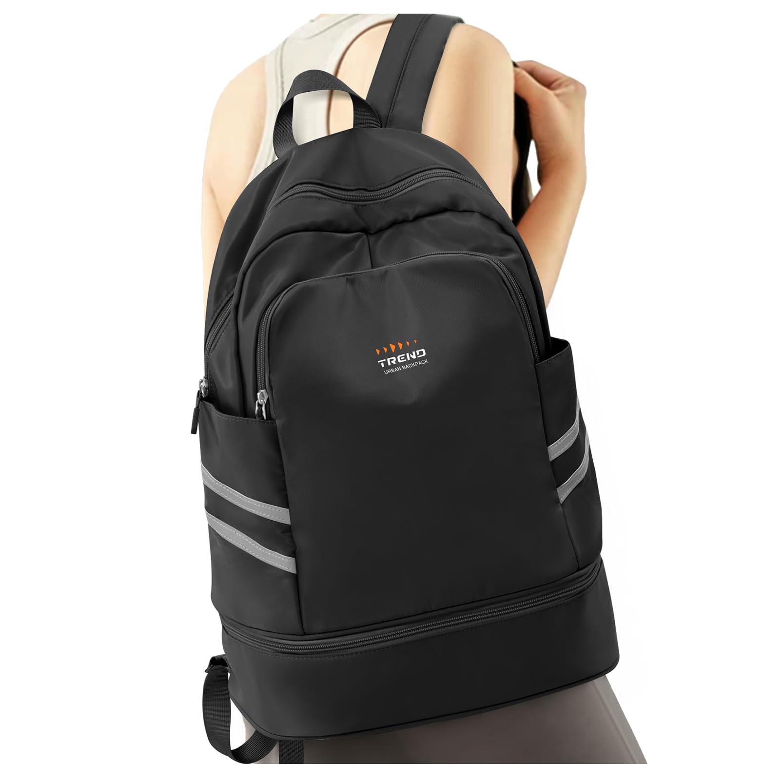 Best Gym Backpack for Women with Shoe Compartment & Wet Pocket - Large Waterproof Travel Backpack for Workout, Yoga & Fitness - Perfect for Gym, Work & Travel (Black)