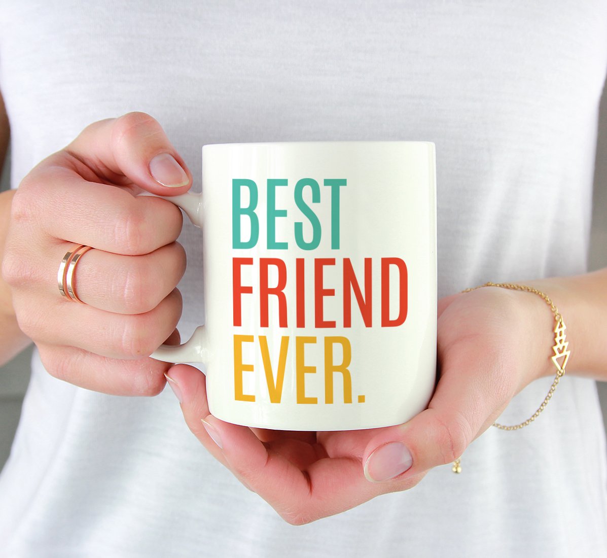 11oz Andaz Press Coffee Mug - Best Friend Ever Birthday Gift, 1-Pack - Perfect for Coffee, Tea & Hot Chocolate at Home or Office