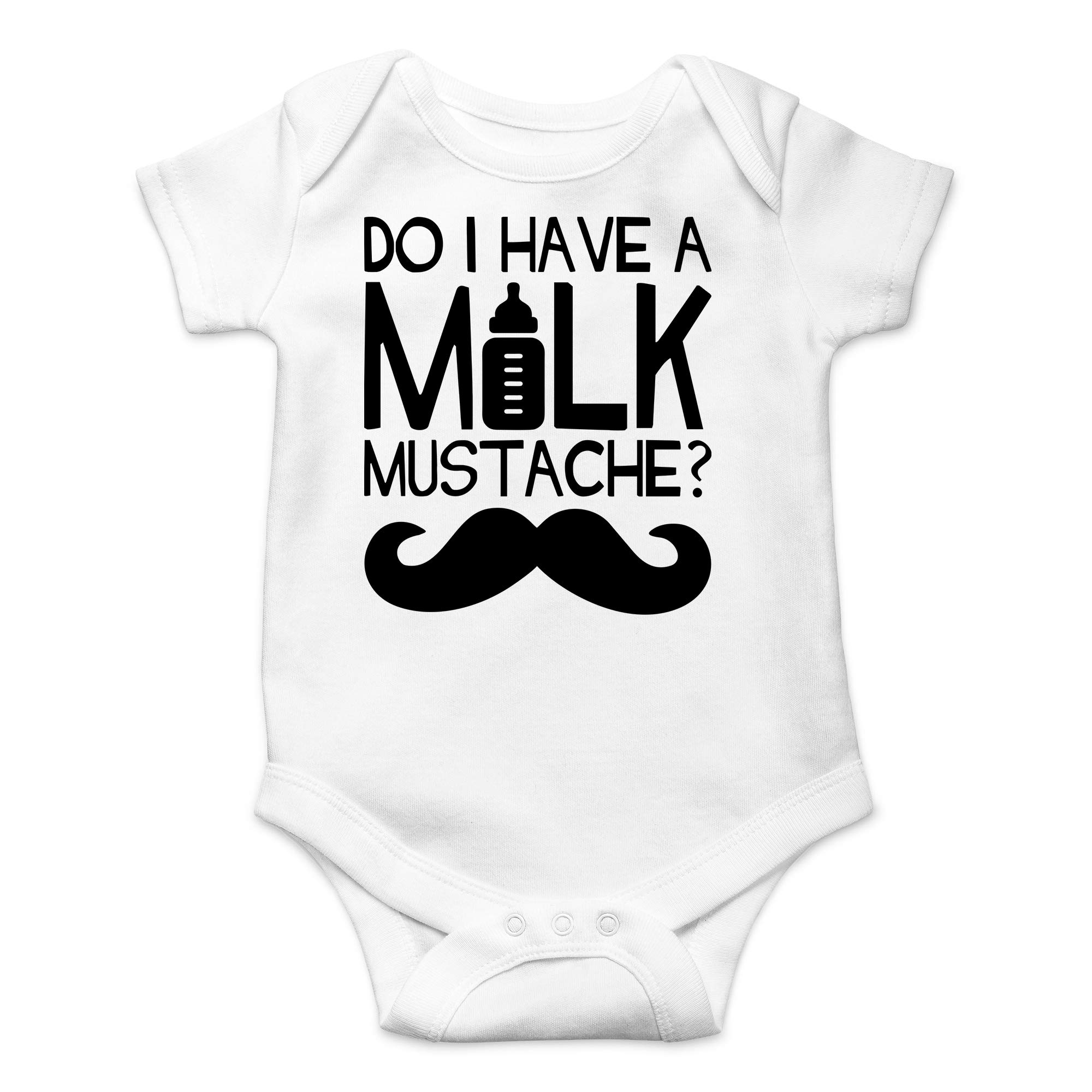 CBTwear Funny 'Do I Have a Milk Mustache?' Baby Bodysuit - Cute Newborn Onesies for Boys & Girls - Perfect for Photo Shoots, First Birthdays & Playtime