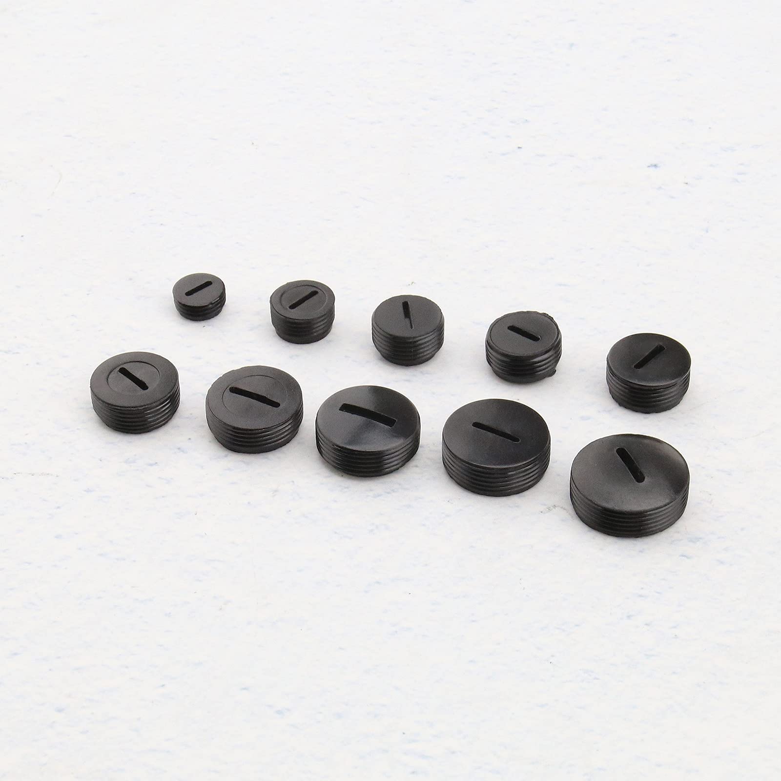 50pcs Black Carbon Brush Replacement Set with Slotted Connector (10mm-20mm Multi Diameter) for Hammer Grinder & Power Tools - Perfect for DIY Repairs & Professional Maintenance